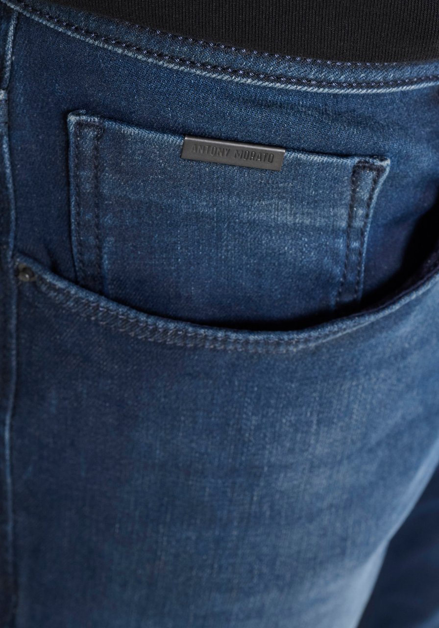 Antony Morato JEANS OZZY TAPERED FIT IN BLUE/BLACK POWER STRETCH DENIM Blauw