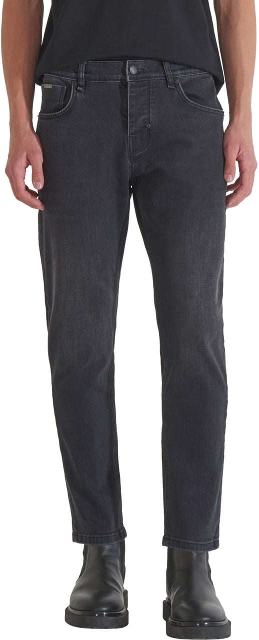 Antony Morato JEANS ARGON SLIM ANKLE LENGHT FIT IN ICONIC BASIC BLACK BLACK DENIM Zwart