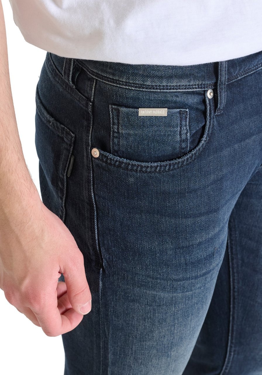 Antony Morato JEANS ARGON SLIM ANKLE LENGHT FIT IN BLUE BLACK DENIM Blauw