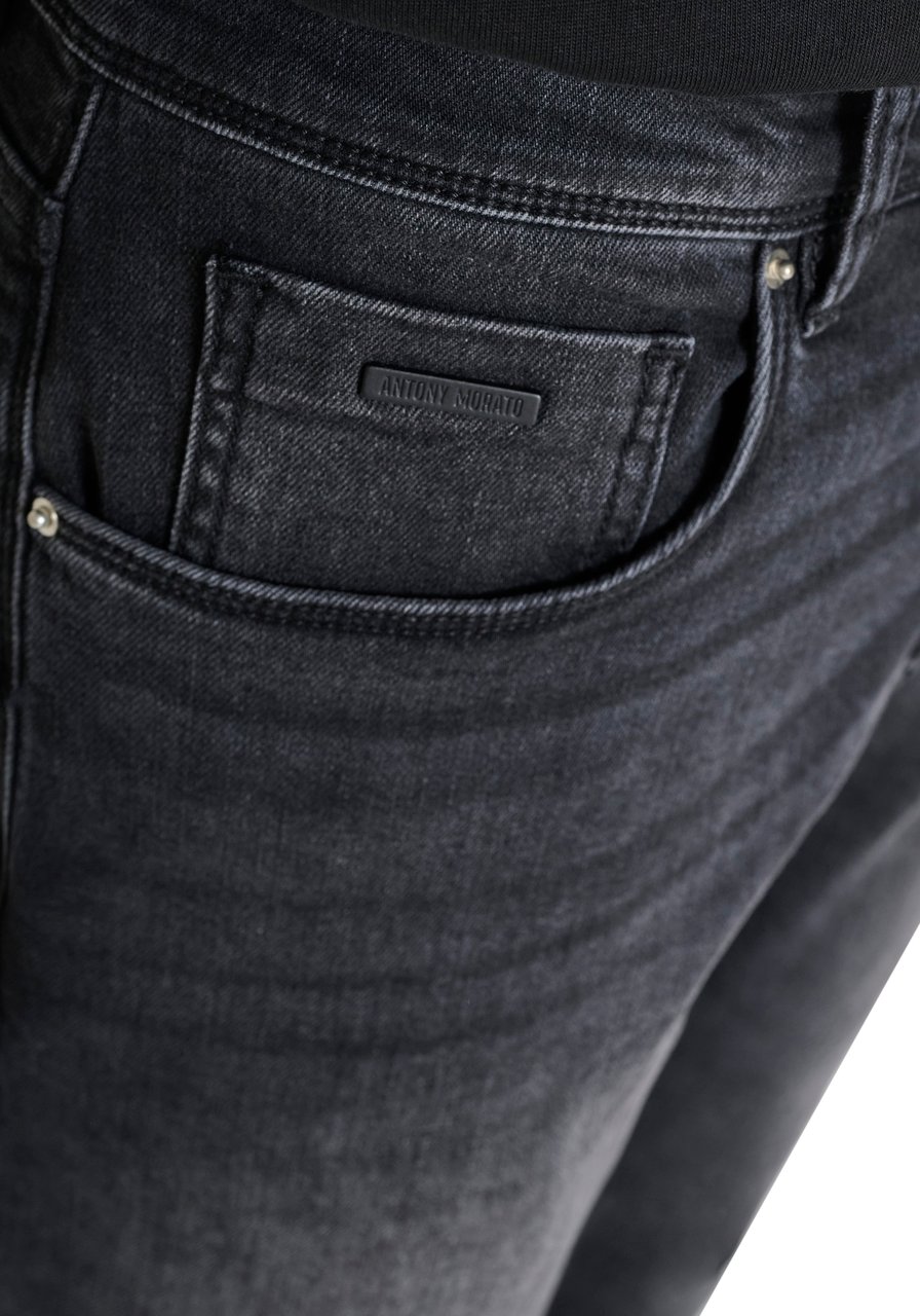 Antony Morato JEANS ARGON SLIM ANKLE LENGHT FIT IN ICONIC BLACK BLACK DENIM Zwart