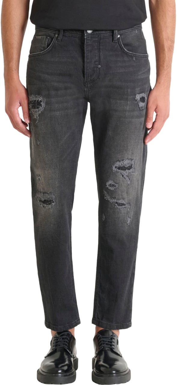 Antony Morato JEANS ARGON SLIM ANKLE LENGHT FIT IN BLACK BLACK DENIM AUTHENTIC Zwart