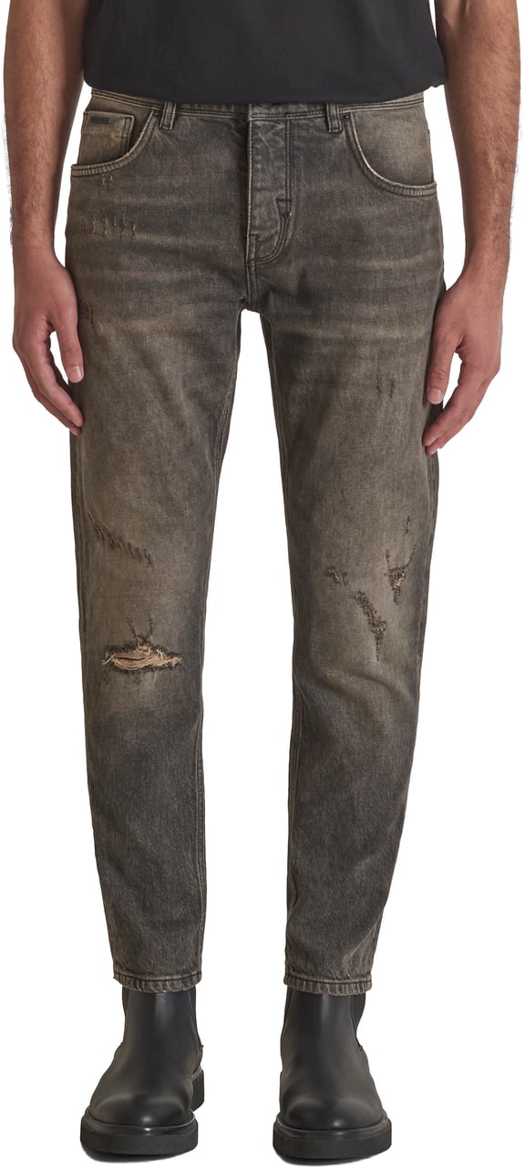 Antony Morato JEANS ARGON SLIM ANKLE LENGHT FIT IN IN CHROME BLACK DENIM Zwart