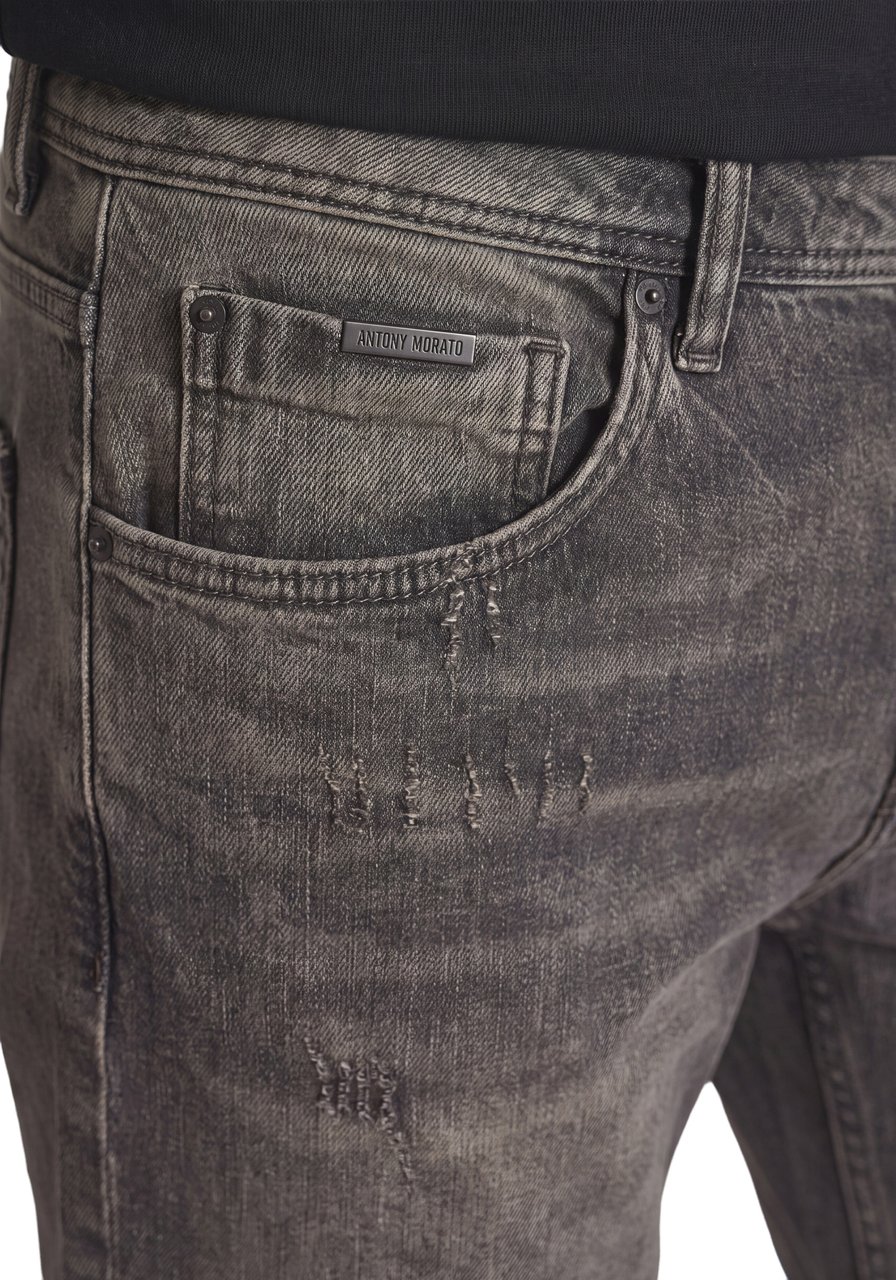 Antony Morato JEANS ARGON SLIM ANKLE LENGHT FIT IN IN CHROME BLACK DENIM Zwart
