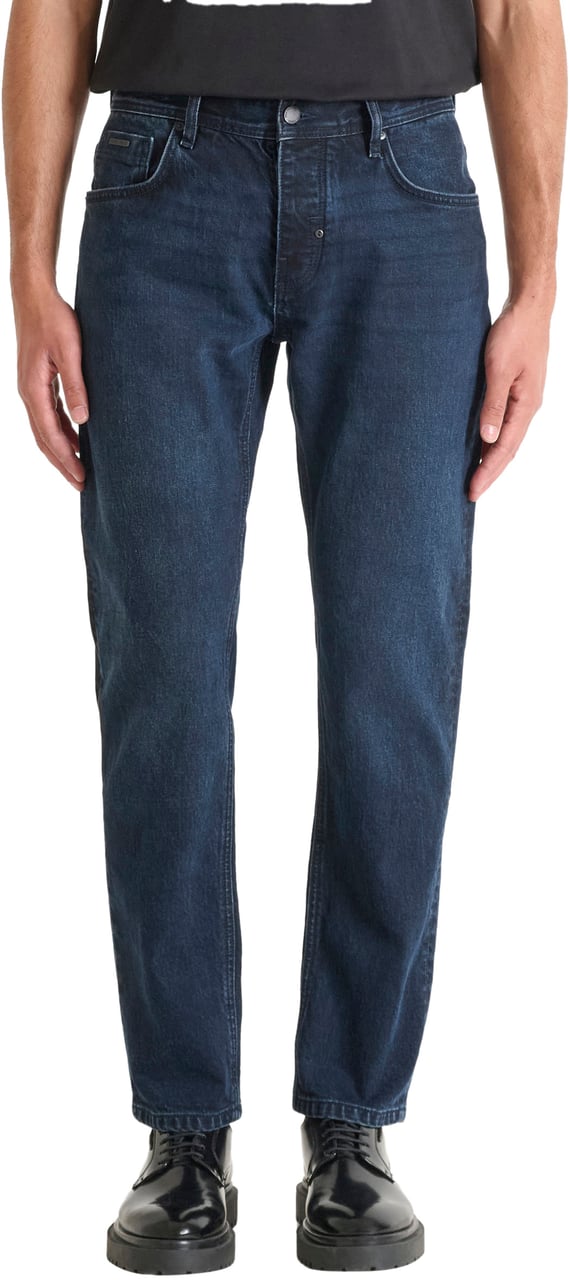 Antony Morato JEANS CLEVE SLIM STRAIGHT FIT IN COMFORT BLUE BLACK DENIM Blauw