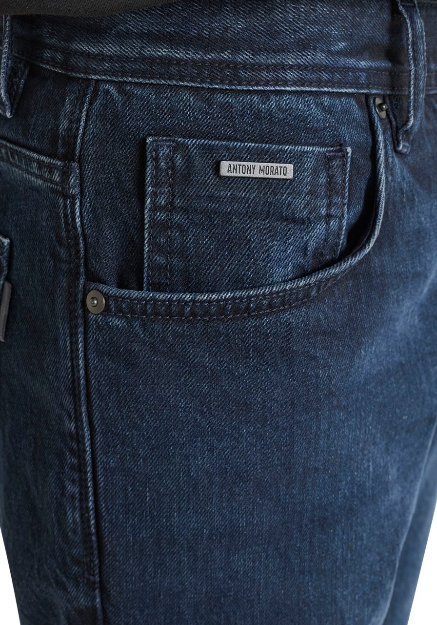 Antony Morato JEANS CLEVE SLIM STRAIGHT FIT IN COMFORT BLUE BLACK DENIM Blauw