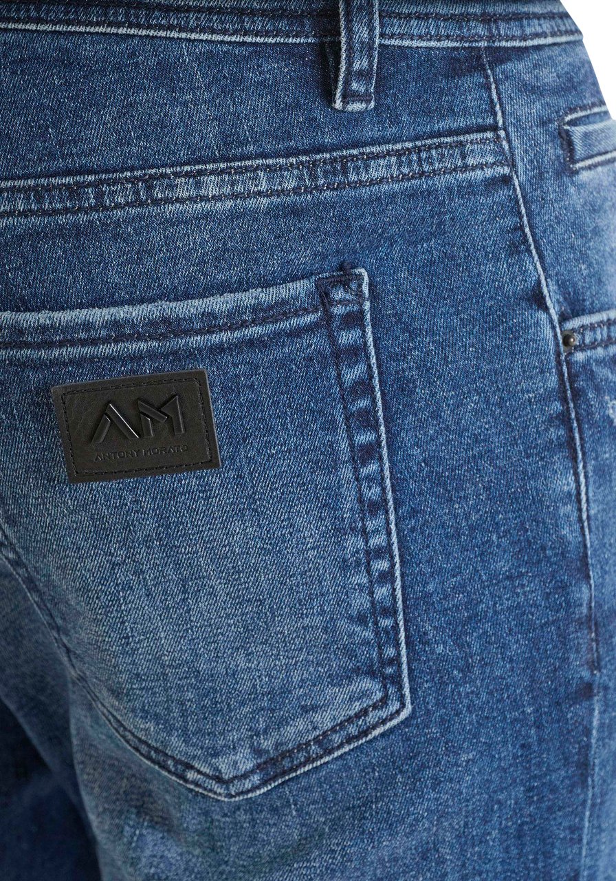 Antony Morato JEANS KARL SKINNY CROPPED FIT IN BLUE BLACK DENIM Blauw