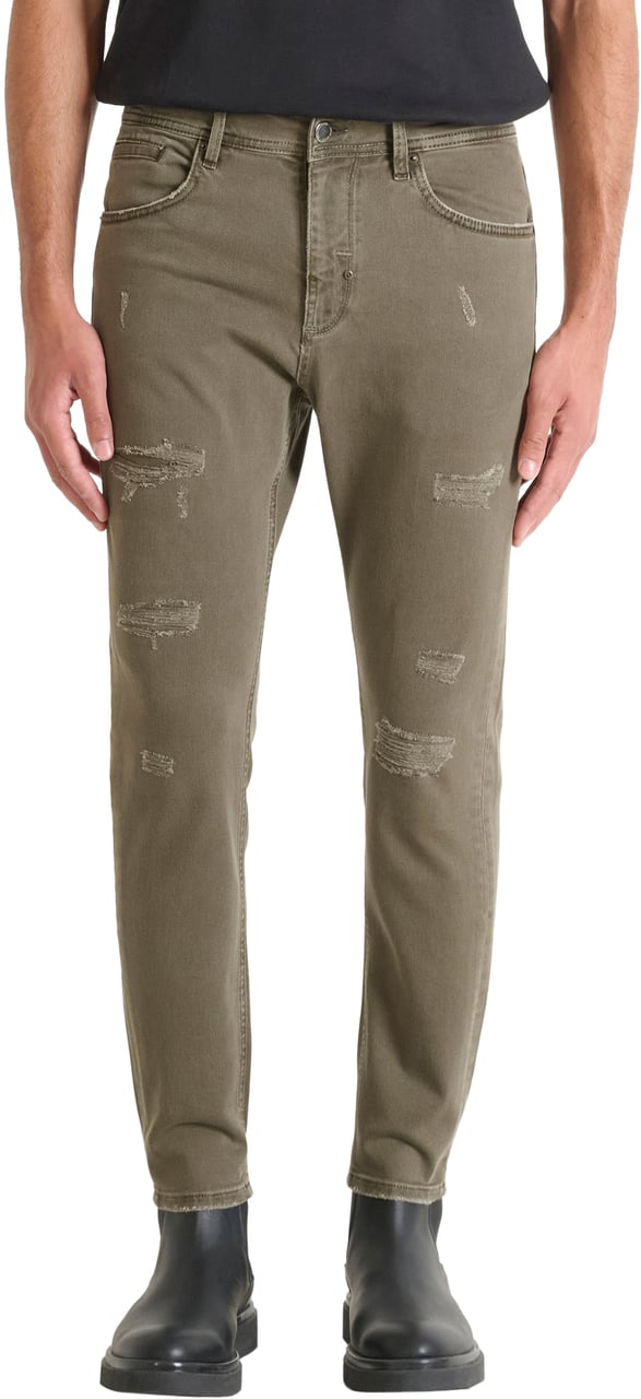 Antony Morato JEANS KARL SKINNY CROPPED FIT IN COLOUR BULL DENIM Groen
