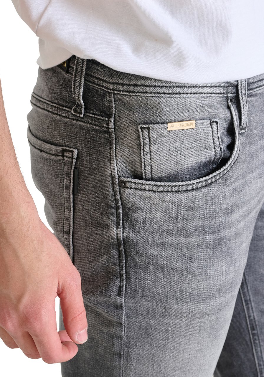 Antony Morato JEANS KURT COMFORT TAPERED FIT IN BLACK GOLD LINE DENIM Zwart
