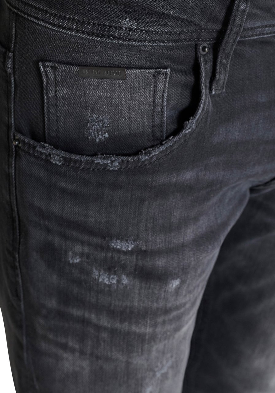 Antony Morato JEANS KURT COMFORT TAPERED FIT IN ICONIC BLACK BLACK DENIM Zwart