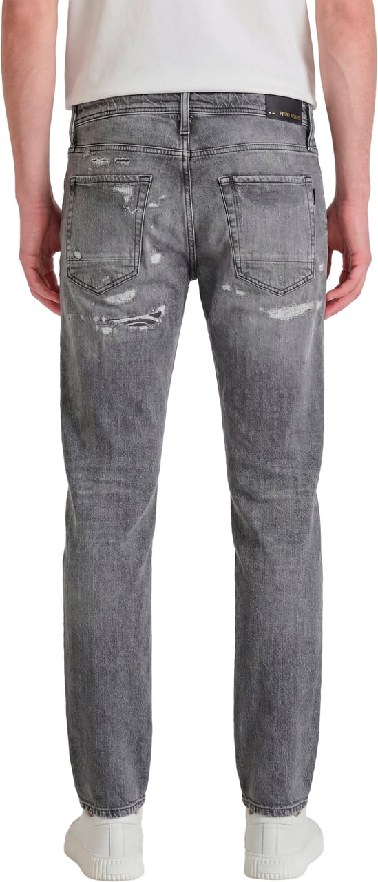 Antony Morato JEANS KURT COMFORT TAPERED FIT IN SUPER DESTROYED BLACK DENIM Zwart