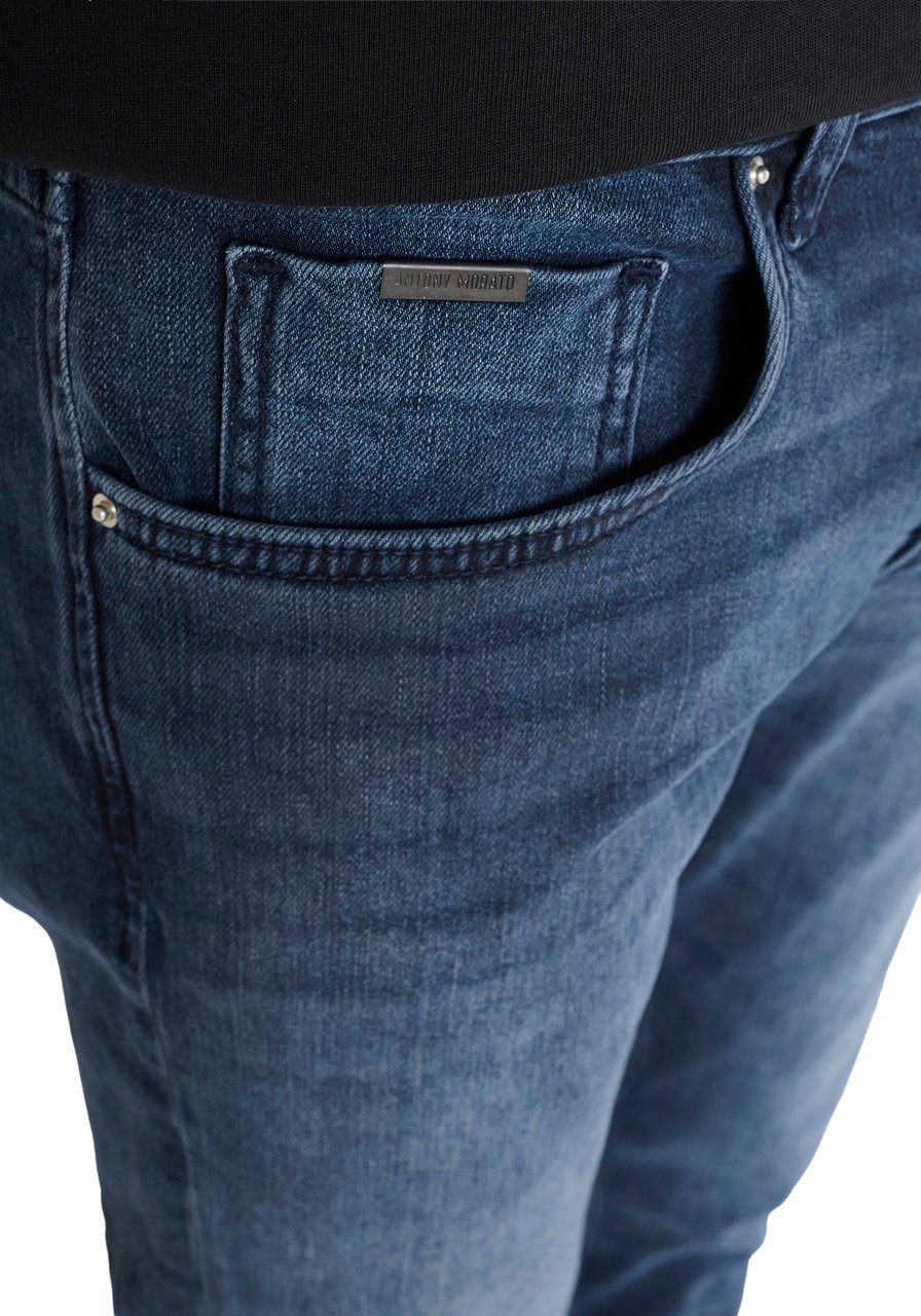 Antony Morato JEANS KURT COMFORT TAPERED FIT IN ICONIC BLUE BLACK DENIM Blauw