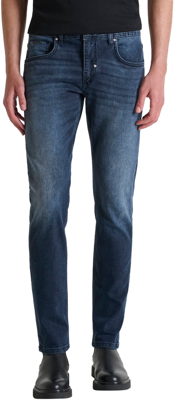 Antony Morato JEANS KURT COMFORT TAPERED FIT IN ICONIC BLUE BLACK DENIM Blauw