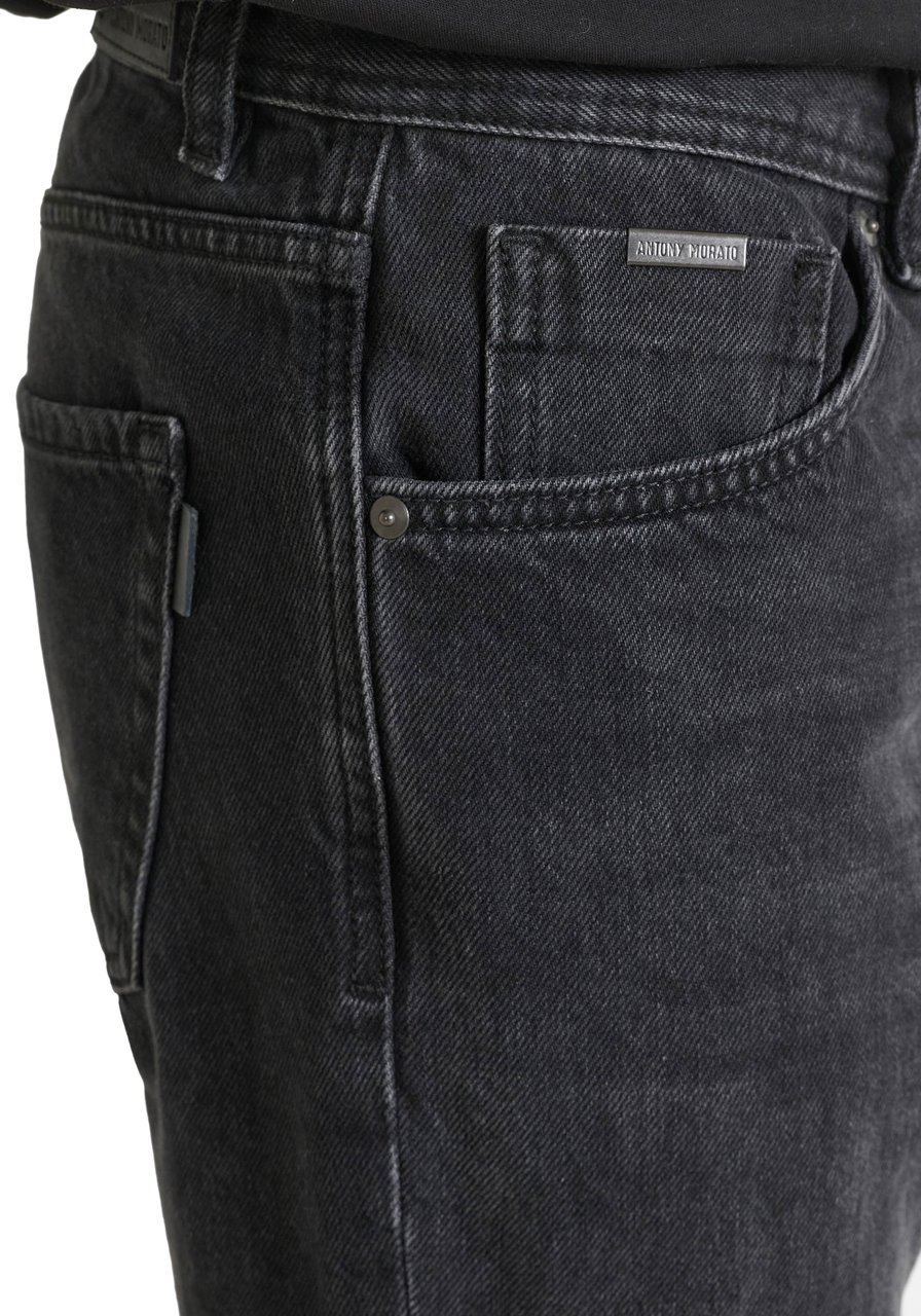 Antony Morato JEANS JOE REGULAR STRAIGTH FIT IN BLACK DENIM Zwart