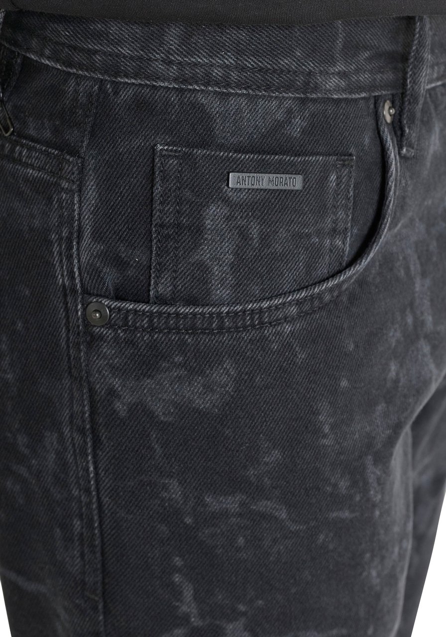 Antony Morato JEANS CLEVE SLIM STRAIGHT FIT IN BLACK BLACK DENIM Zwart