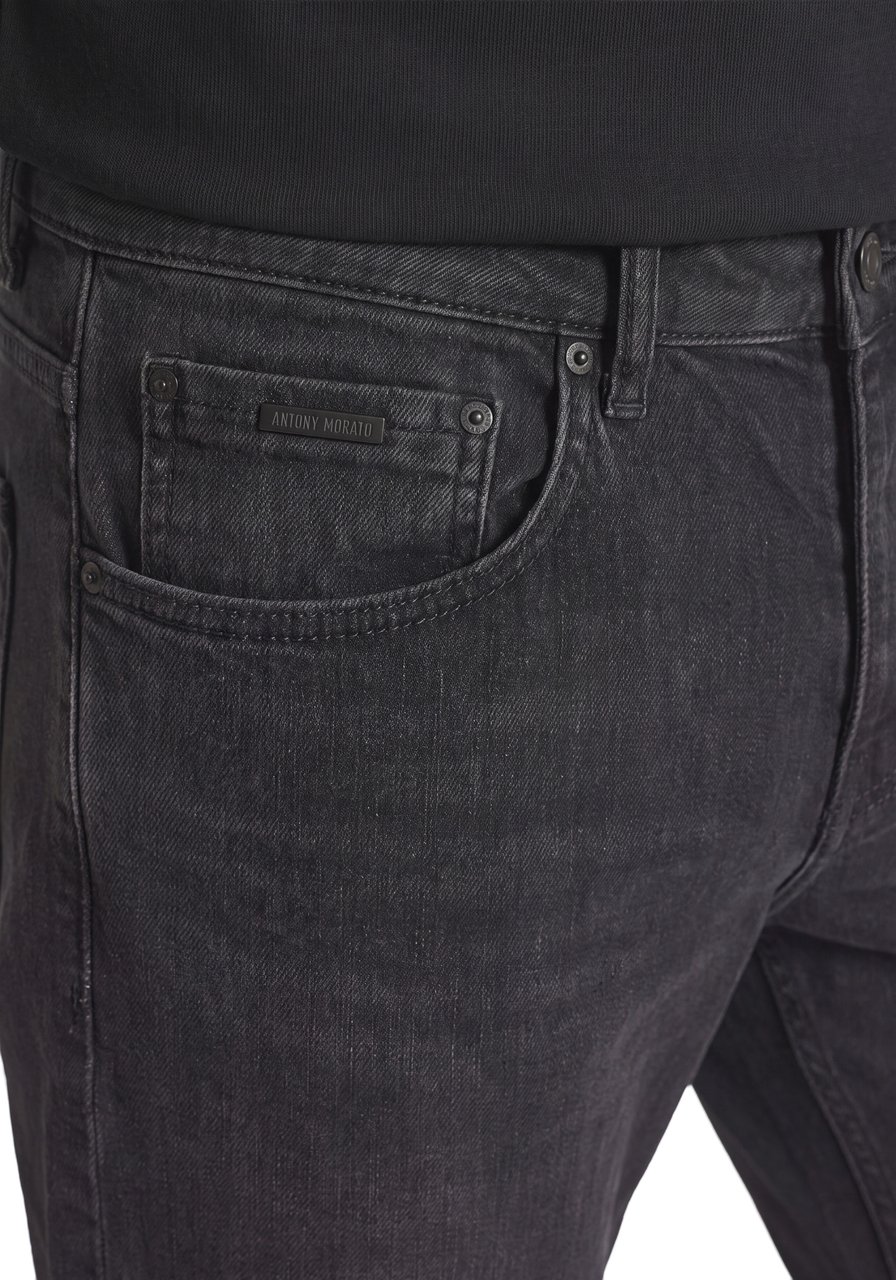 Antony Morato JEANS HENRY REGULAR ANKLE LENGHT FIT IN BLACK-BLACK DENIM Zwart