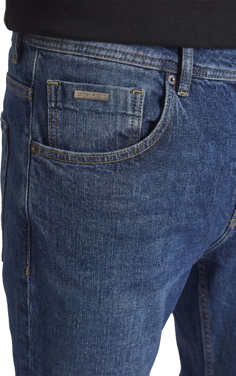 Antony Morato JEANS HENRY REGULAR ANKLE LENGHT FIT IN OCEAN BLUE DENIM Blauw