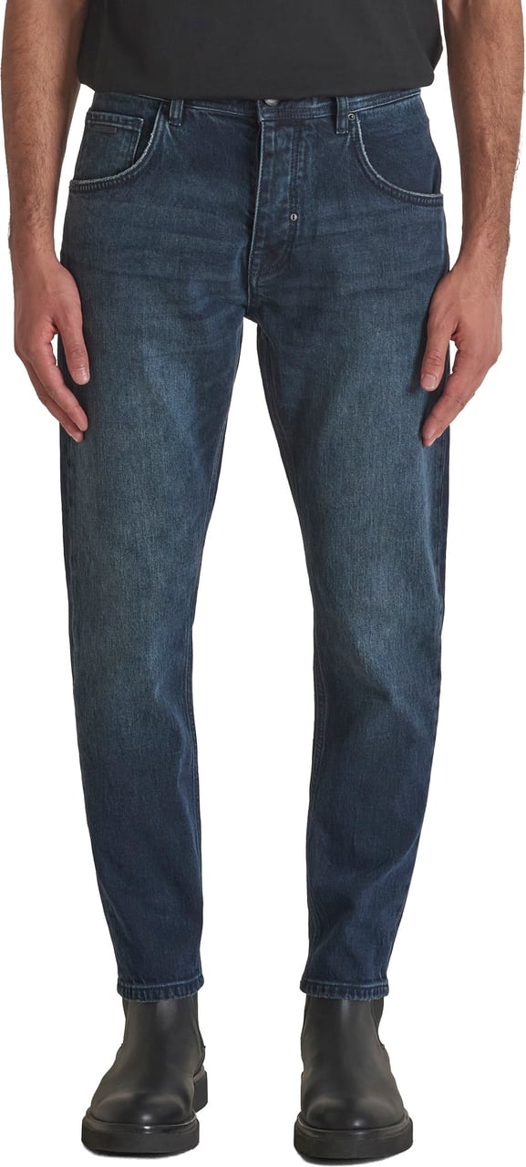 Antony Morato JEANS HENRY REGULAR ANKLE LENGHT FIT IN BLUE-BLACK DENIM Blauw