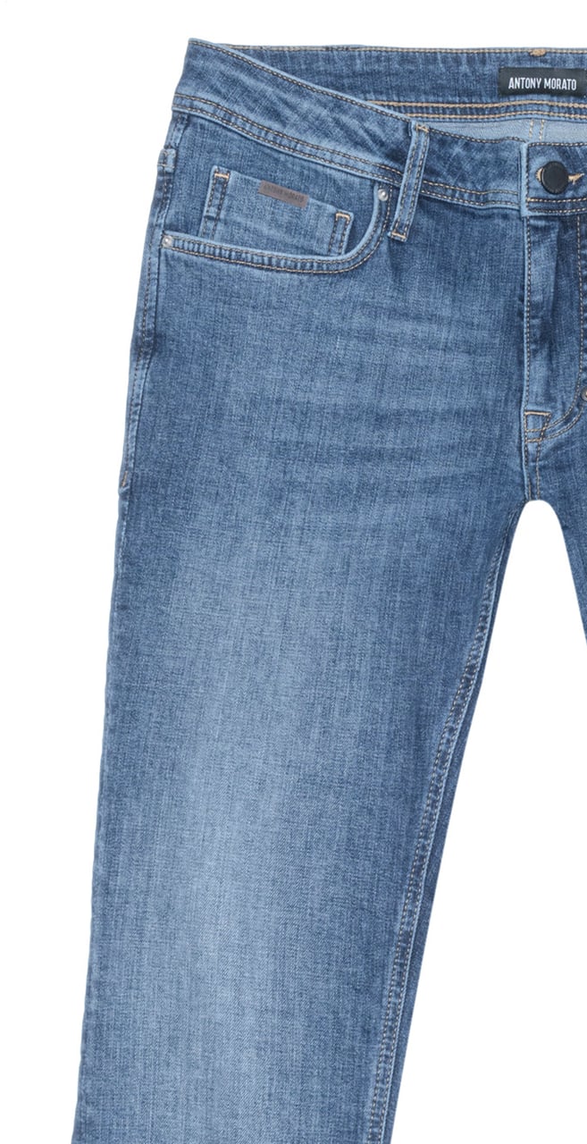 Antony Morato JEANS OZZY TAPERED FIT IN STRETCH BLUE DENIM ICONIC LOOK Blauw