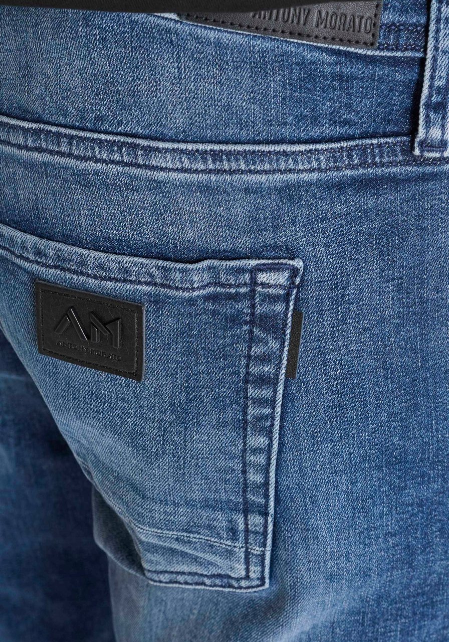 Antony Morato JEANS METAL KURT COMFORT TAPERED FIT IN ICONIC BLACK STAY BLACK DENIM Blauw
