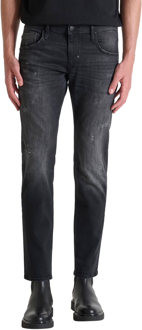 Antony Morato JEANS METAL KURT COMFORT TAPERED FIT IN ICONIC BLACK BLACK DENIM Zwart
