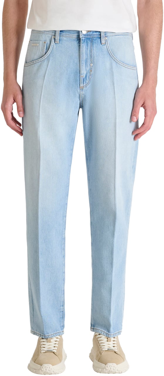 Antony Morato JEANS BEN RELAXED FIT IN RIGID BLUE DENIM WITH LOGO EMBROIDERY ON BACK POCKET Blauw