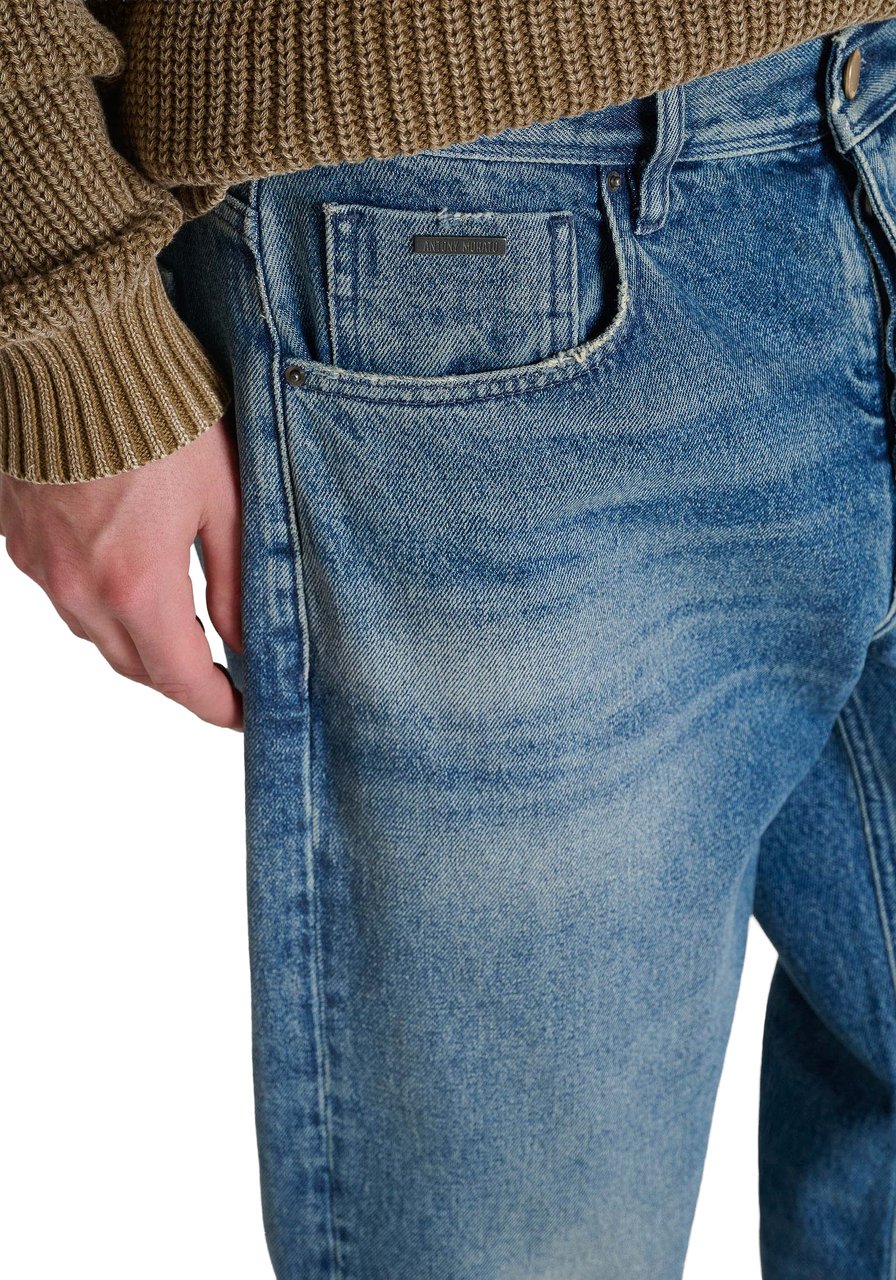 Antony Morato JEANS JAMES WIDE LEG FIT IN BLUE DENIM OVERDYED Blauw