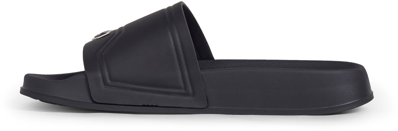 Antony Morato SLIPPER EWELL IN FAUX LEATHER.3D LOGO ON METAL PLATE.LIGHT EVA SOLE Zwart