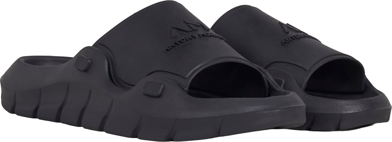 Antony Morato SLIPPER HOLBOR IN RUBBER.3D LOGO RELIEF ON UPPER.LIGHT EVA SOLE Zwart