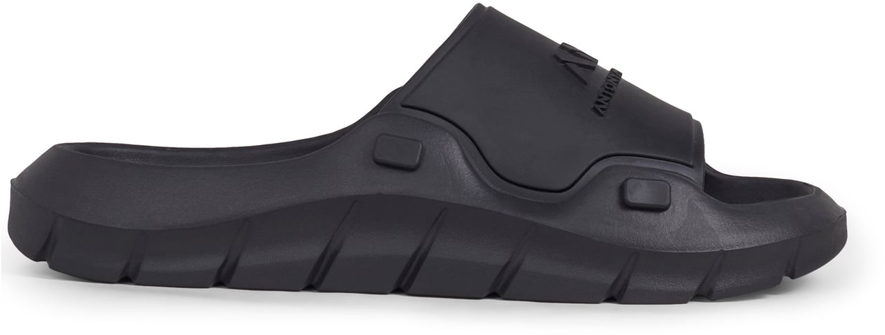 Antony Morato SLIPPER HOLBOR IN RUBBER.3D LOGO RELIEF ON UPPER.LIGHT EVA SOLE Zwart