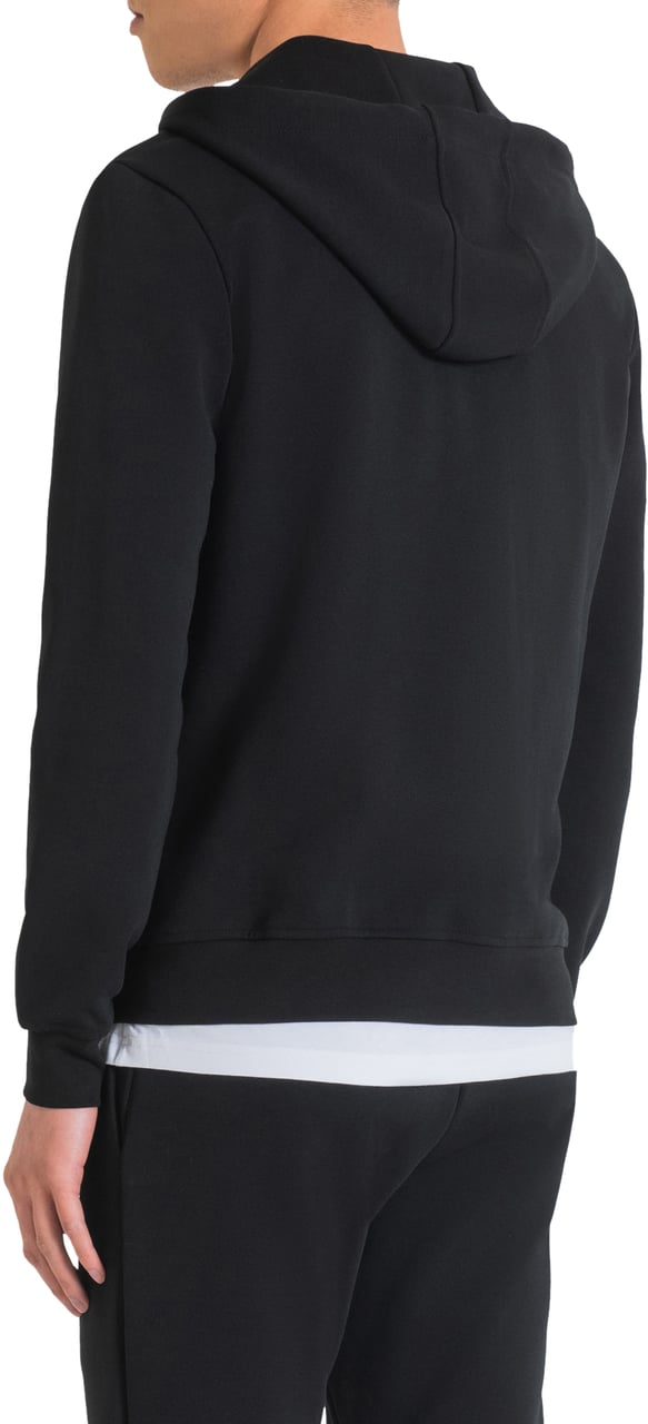 Antony Morato SLIM FIT SWEATSHIRT WITH LOGO PLAQUE AND RUBBERIZED BASE Zwart