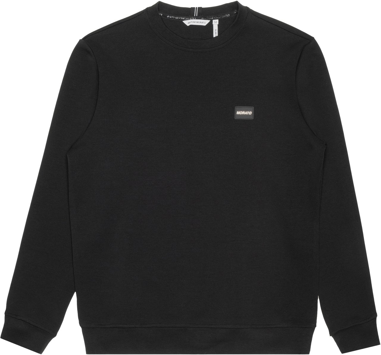 Antony Morato SLIM FIT SWEATSHIRT WITH LOGO PLAQUE AND RUBBERIZED BASE Zwart