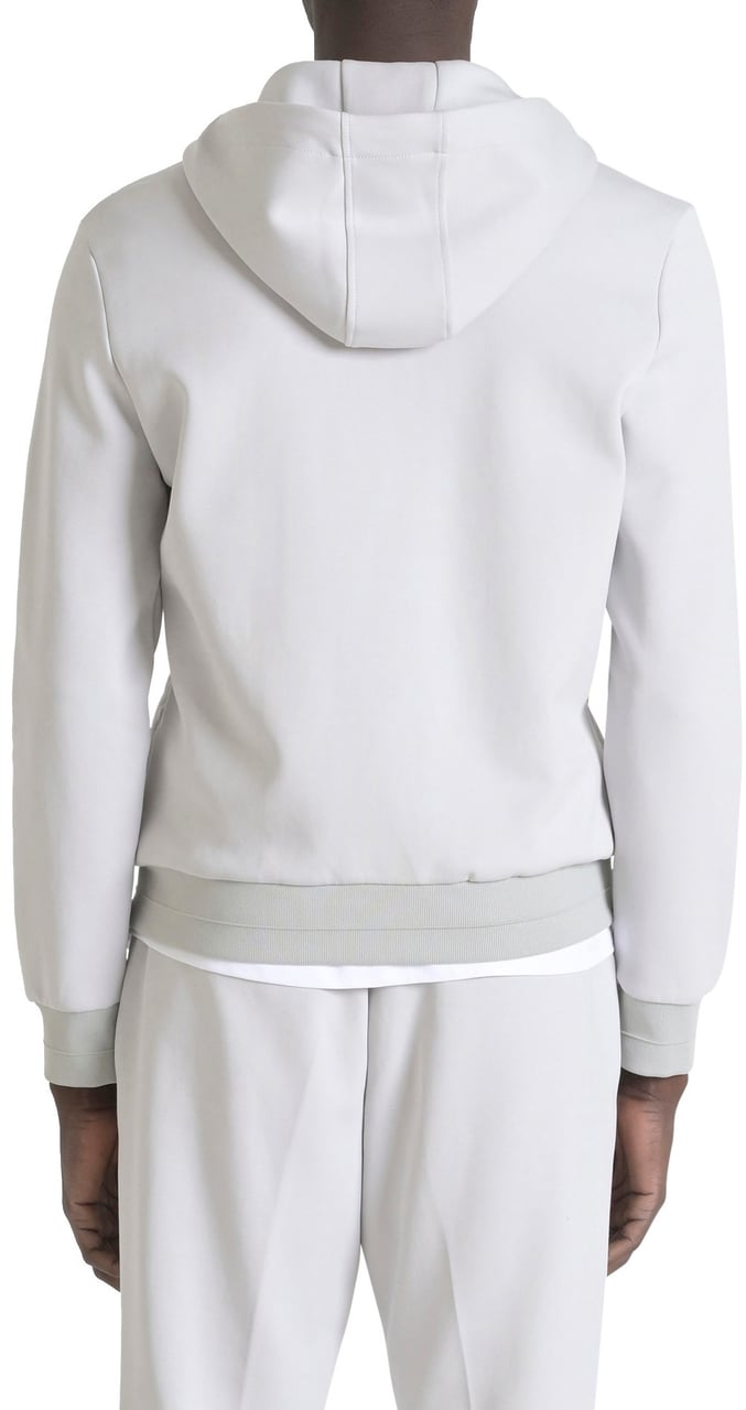 Antony Morato HOODIE SLIM FIT IN INTERLOCK COTTON BLEND FABRIC WITH TECHNO FABRIC AS CONTRAST AND LIGTH ECOPADDING Wit