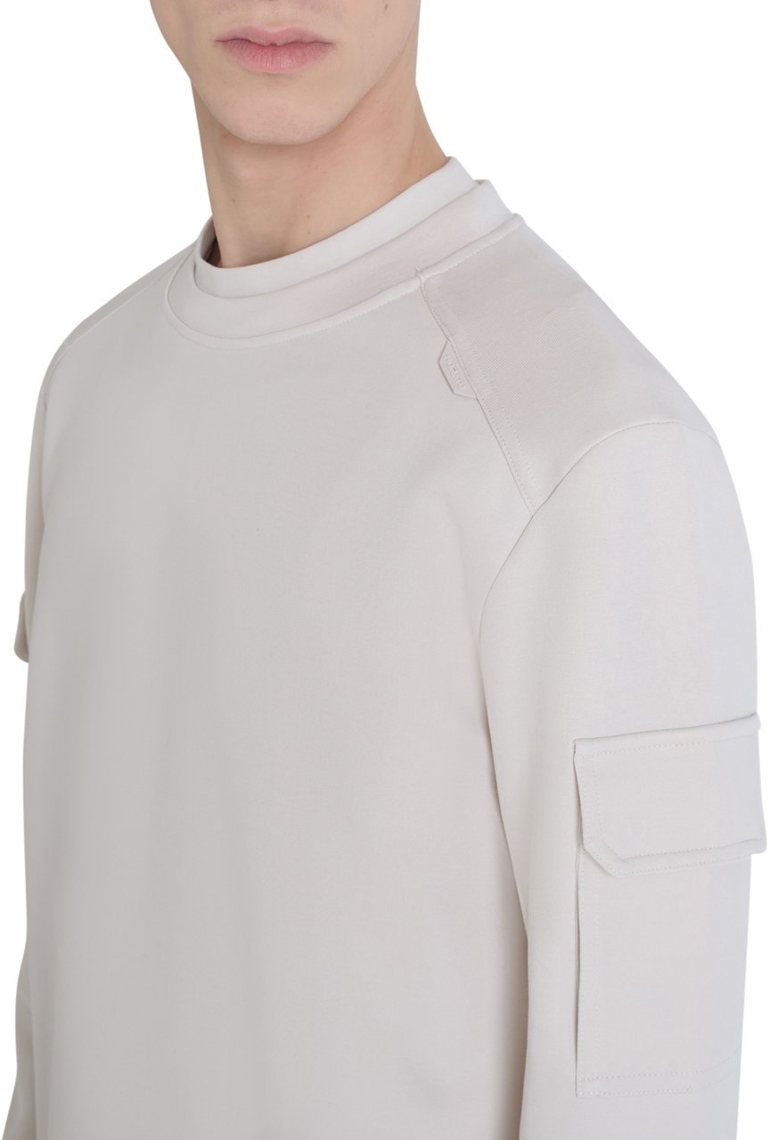 Antony Morato SWEATSHIRT REGULAR FIT IN INTERLOCK COTTON BLEND FABRIC WITH LOGOED RUBBER FLAG Beige