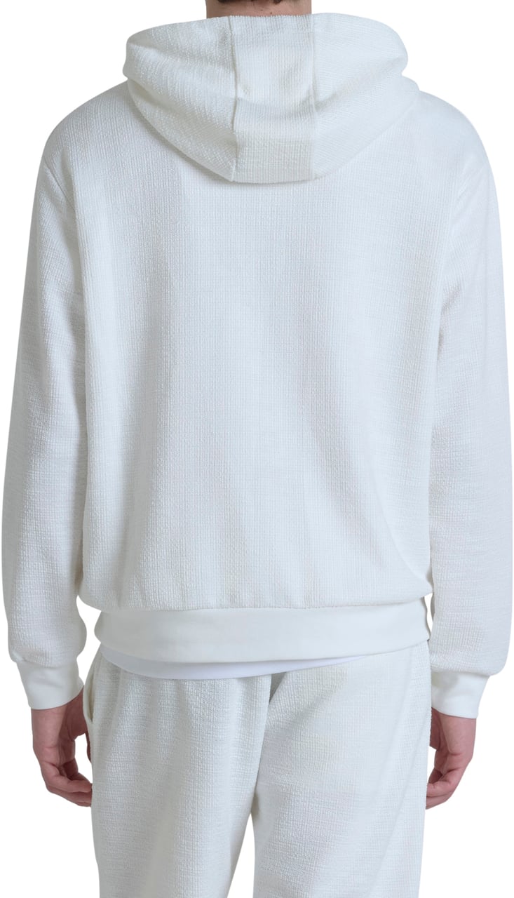 Antony Morato HOODIE RELAXED FIT IN DOBBY COTTON BLEND FABRIC WITH EMBROIDERED LOGO Beige