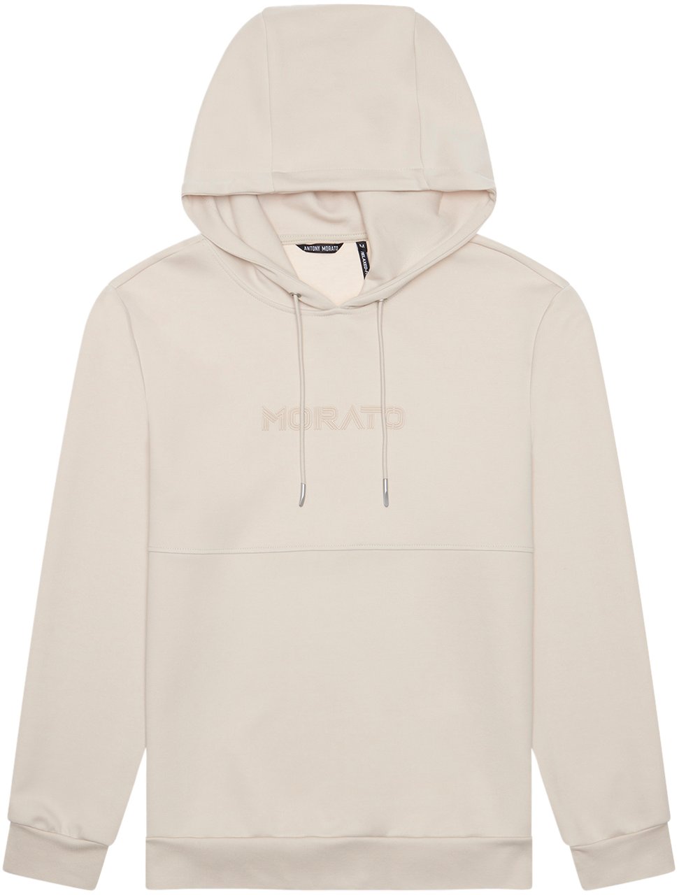 Antony Morato HOODIE RELAXED FIT IN INTERLOCK COTTON BLEND FABRIC WITH LOGO FOAM PRINT Beige