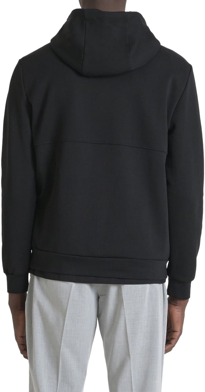 Antony Morato HOODIE RELAXED FIT IN INTERLOCK COTTON BLEND FABRIC WITH LOGO FOAM PRINT Zwart