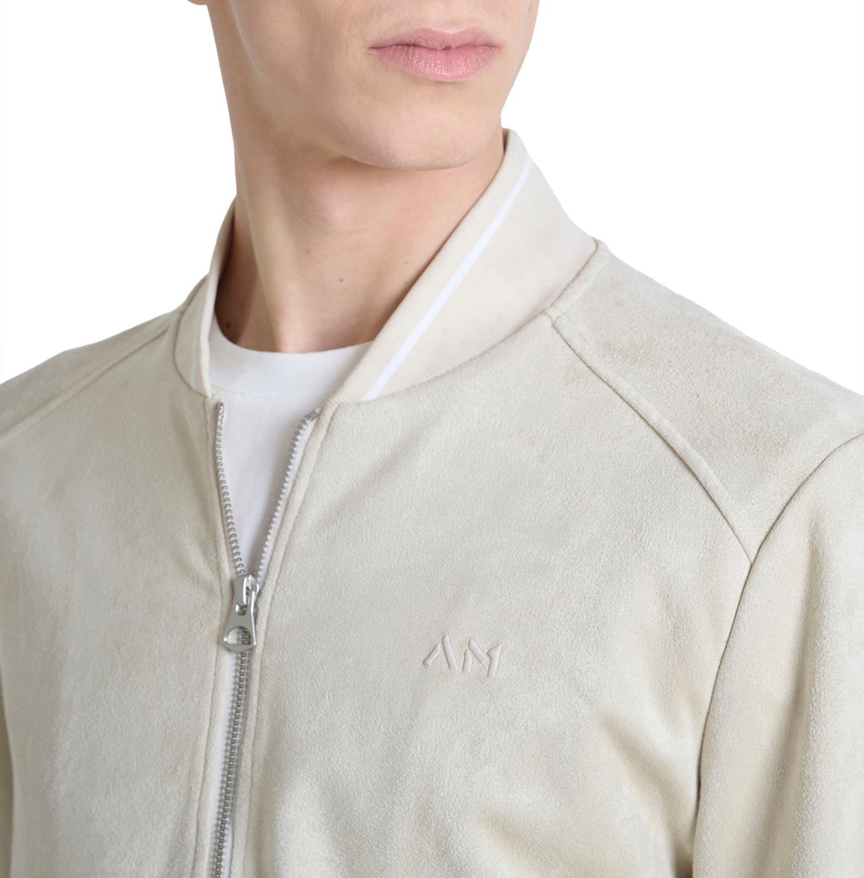 Antony Morato SWEATSHIRT REGULAR FIT IN FAKE SUEDE WITH EMBROIDERED LOGO Beige