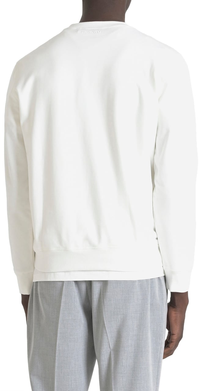 Antony Morato SWEATSHIRT REGULAR FIT IN SUSTAINABLE COTTON BLEND FABRIC WITH TIGER PRINT SPONGE EFFECT Beige