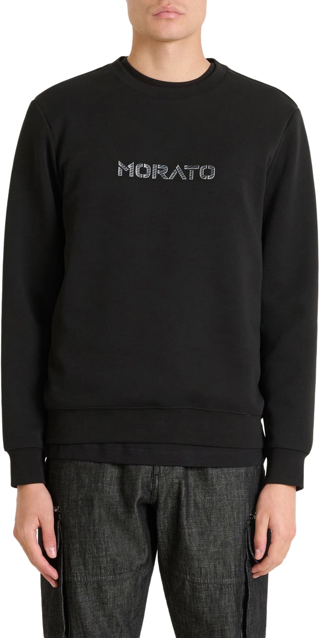 Antony Morato SWEATSHIRT REGULAR FIT WITH INJECTION PRINT Zwart