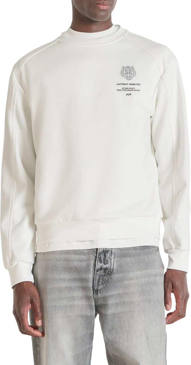 Antony Morato SWEATSHIRT RELAXED FIT WITH LOGOED WOVEN PATCH Beige