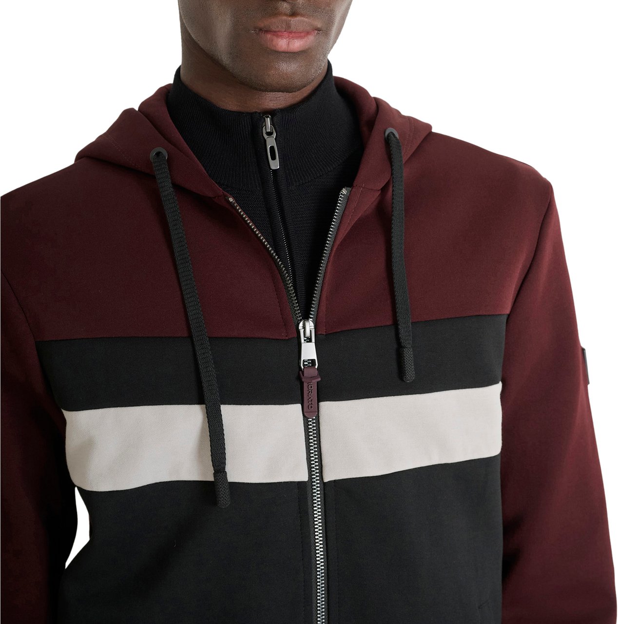 Antony Morato HOODIE REGULAR FIT  WITH LOGOED BADGE ON RUBBER PATCH Rood