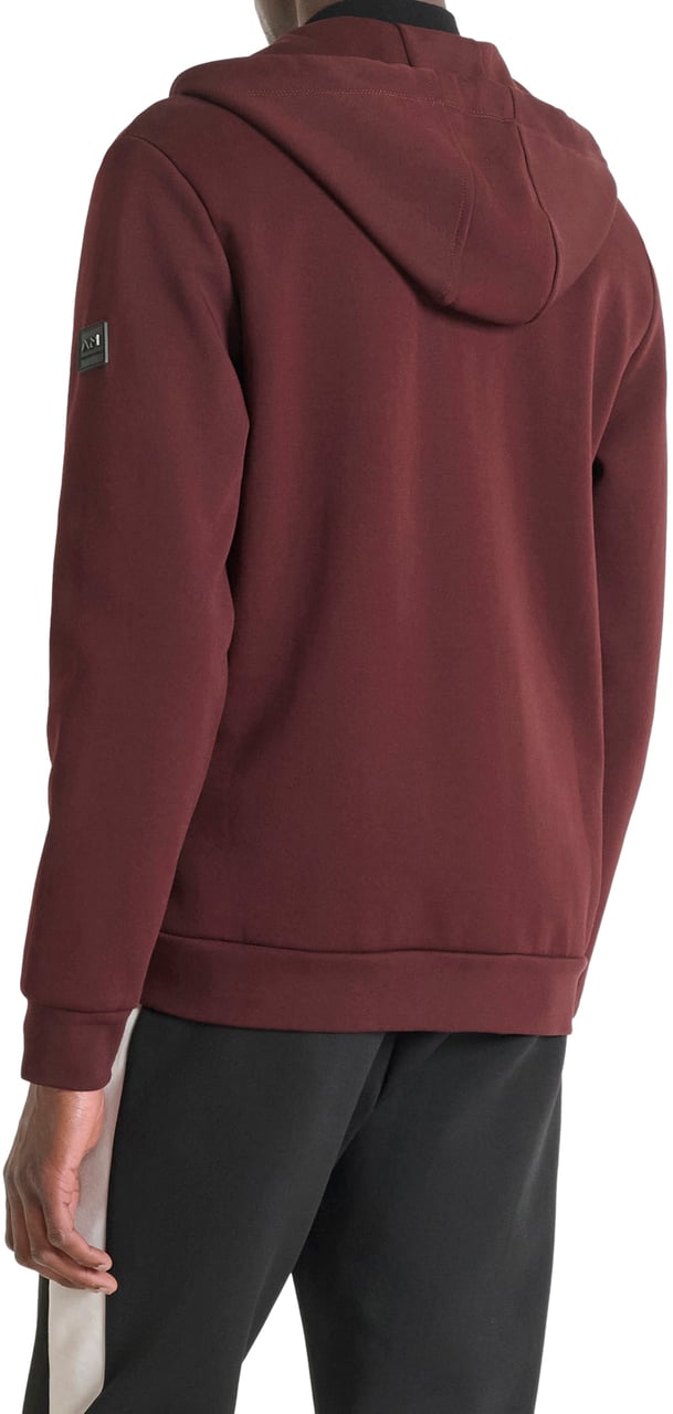 Antony Morato HOODIE REGULAR FIT  WITH LOGOED BADGE ON RUBBER PATCH Rood