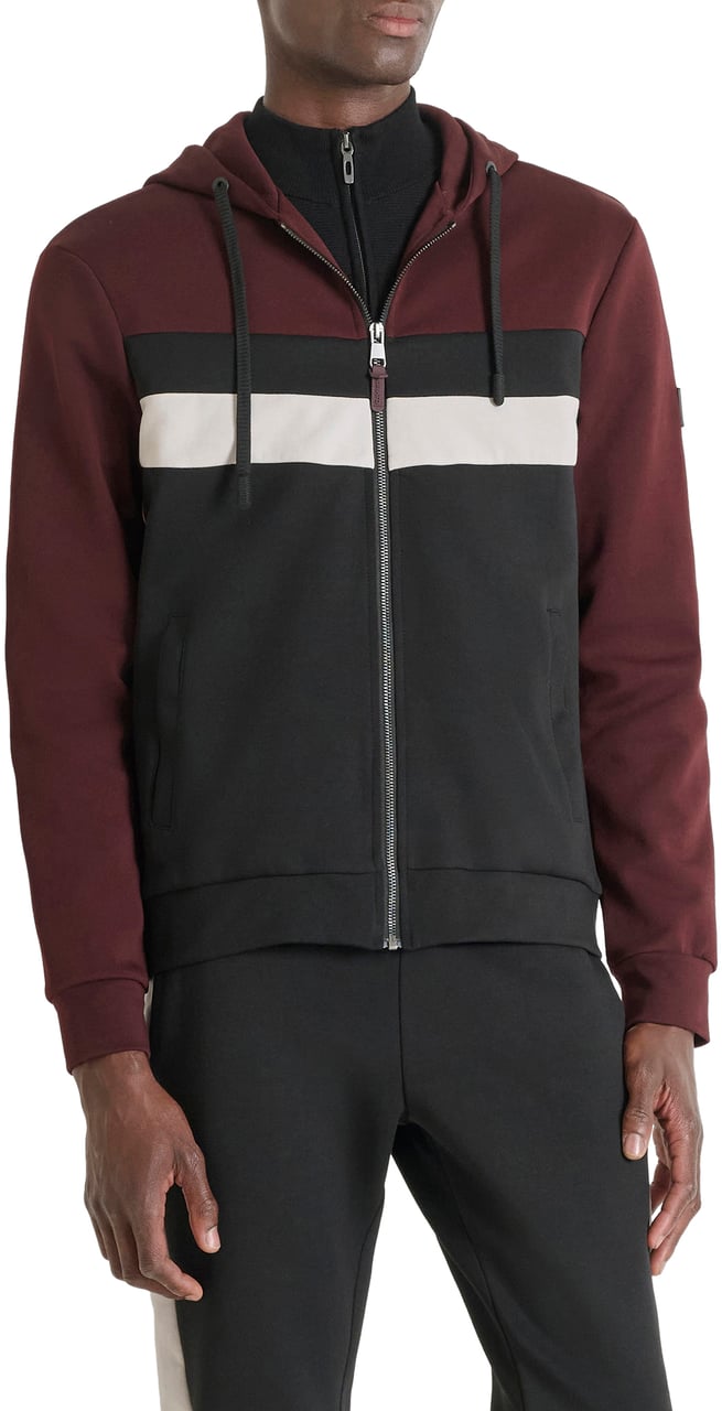 Antony Morato HOODIE REGULAR FIT  WITH LOGOED BADGE ON RUBBER PATCH Rood