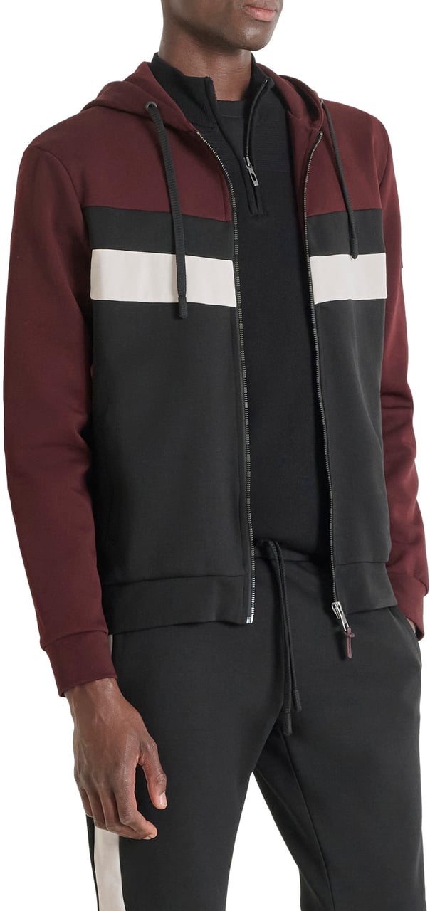 Antony Morato HOODIE REGULAR FIT  WITH LOGOED BADGE ON RUBBER PATCH Rood