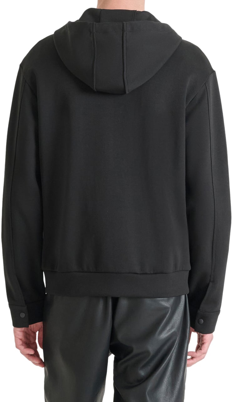 Antony Morato HOODIE REGULAR FIT WITH RUBBER TIGER PATCH Zwart