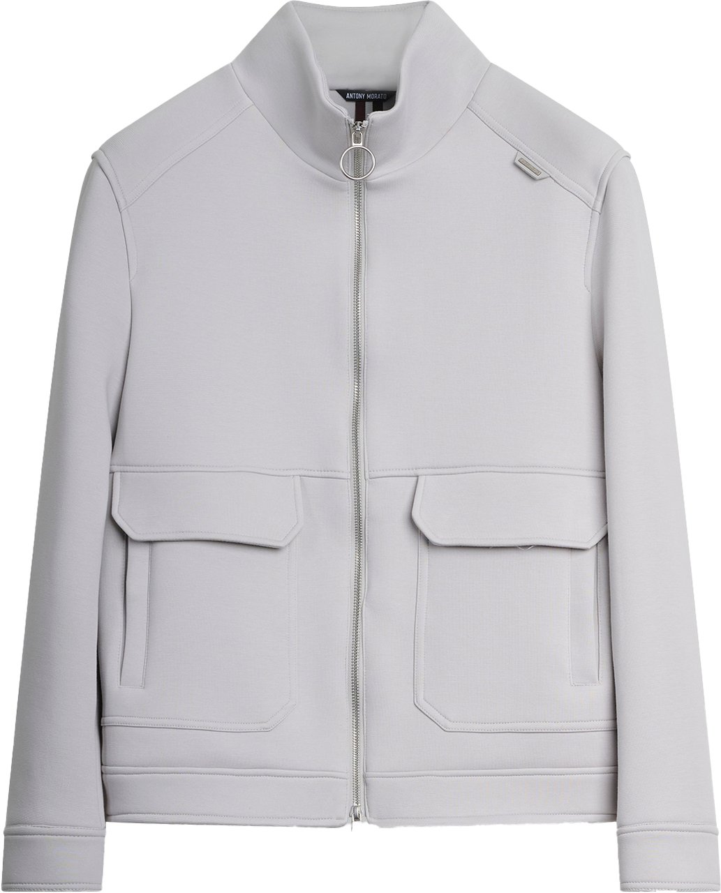 Antony Morato SWEATSHIRT REGULAR FIT IN DOBBY STRETCH SCUBA COTTON BLEND FABRIC WITH METAL LOGO ON RUBBER PATCH Wit