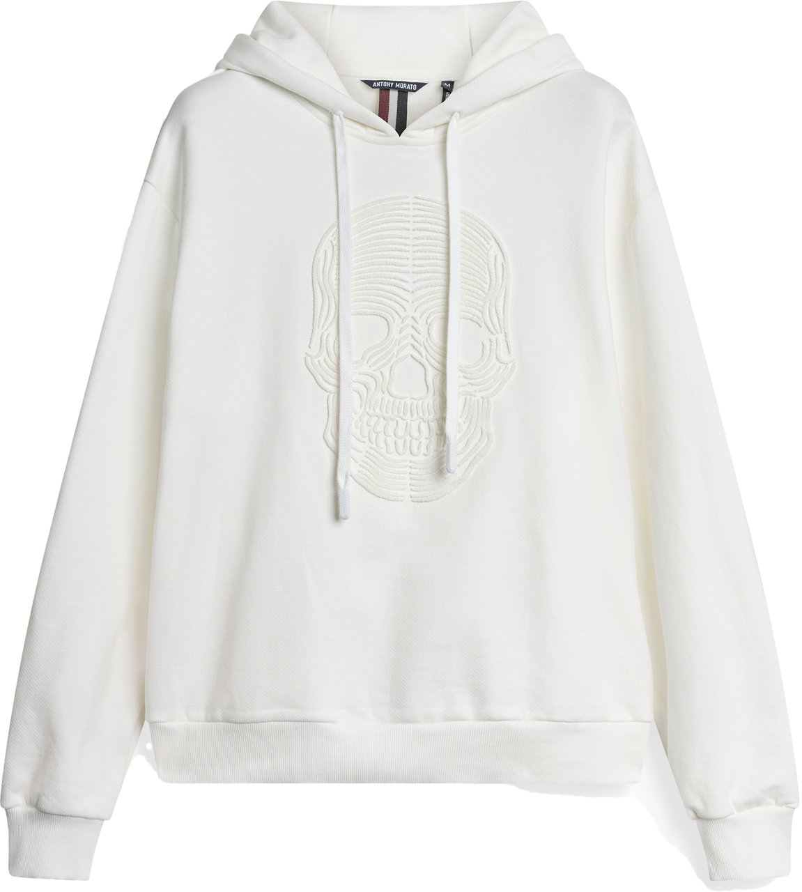 Antony Morato HOODIE BOXY FIT IN TERRY COTTON FABRIC WITH SKULL SPONGE PRINT Beige