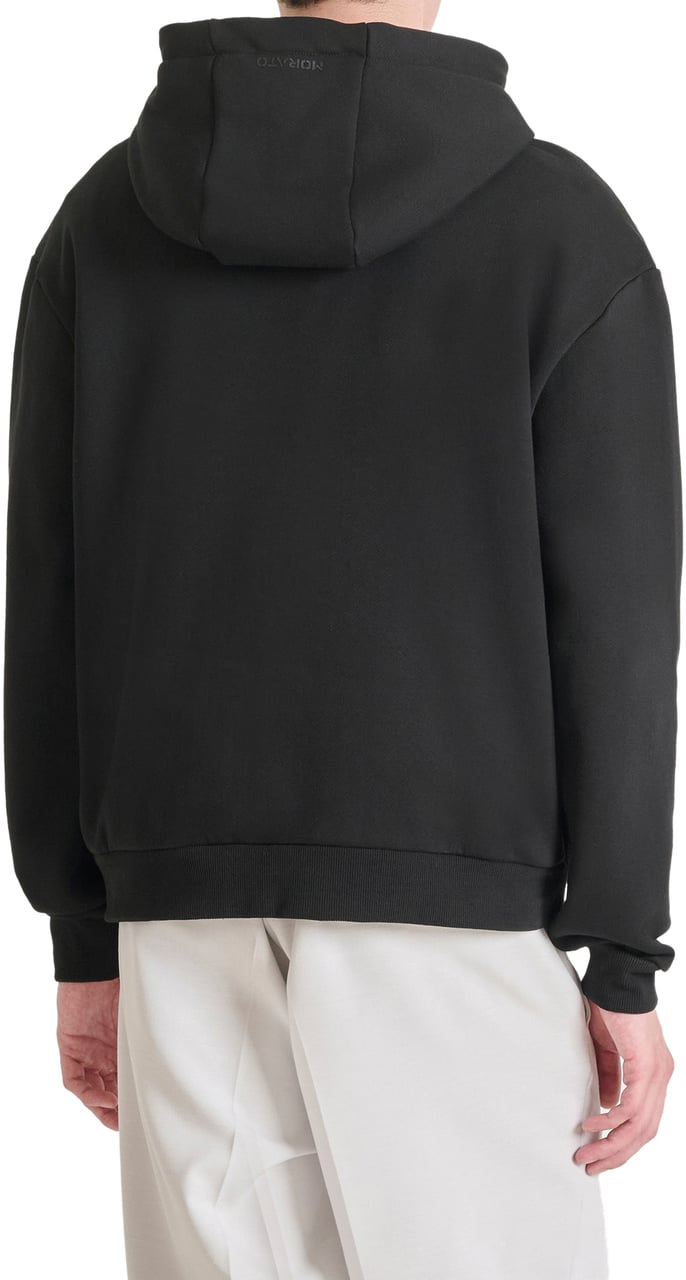 Antony Morato HOODIE BOXY FIT WITH SKULL SPONGE PRINT Zwart