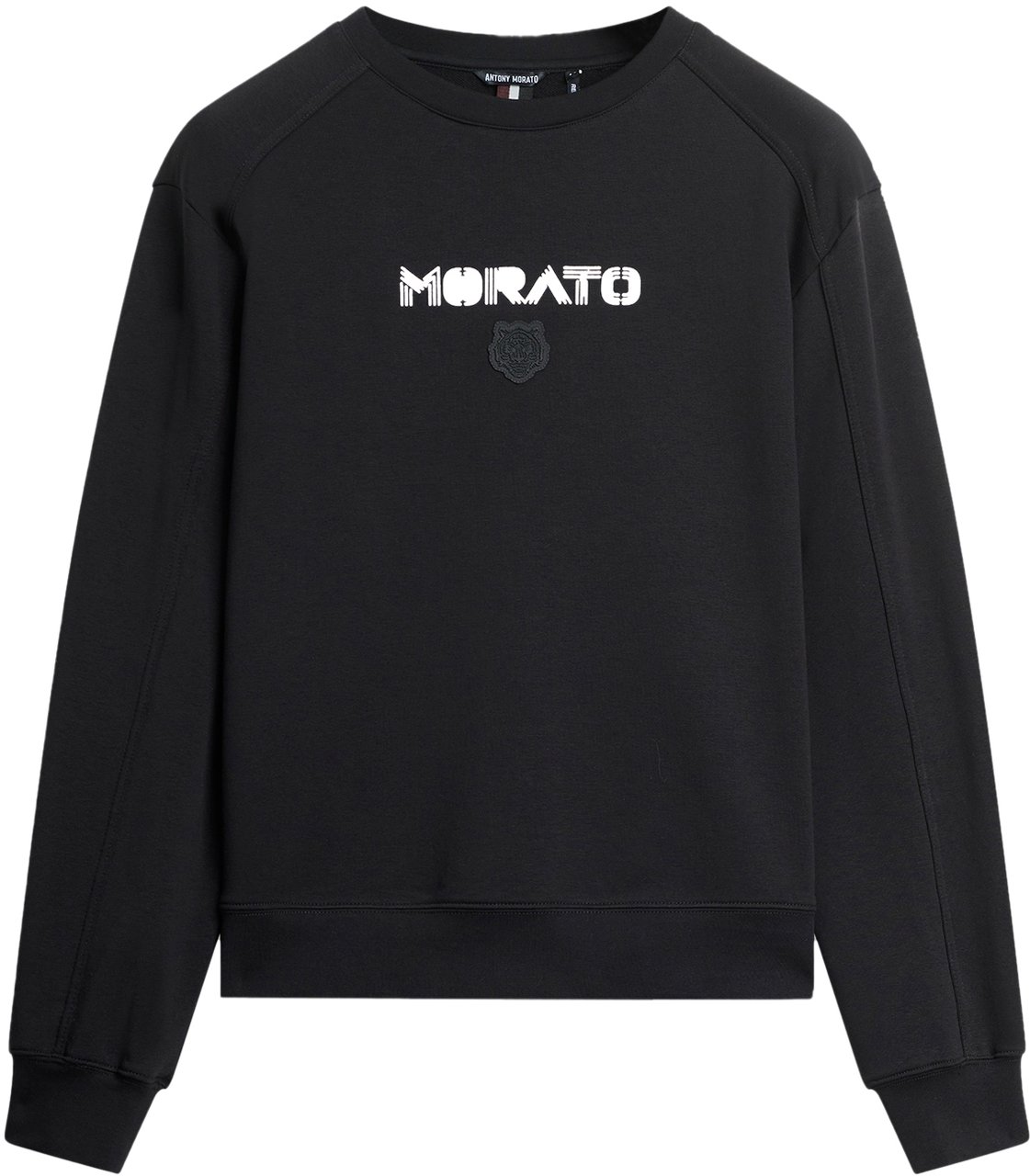 Antony Morato SWEATSHIRT RELAXED FIT WITH RUBBER FLOCK LOGO PRINT Zwart