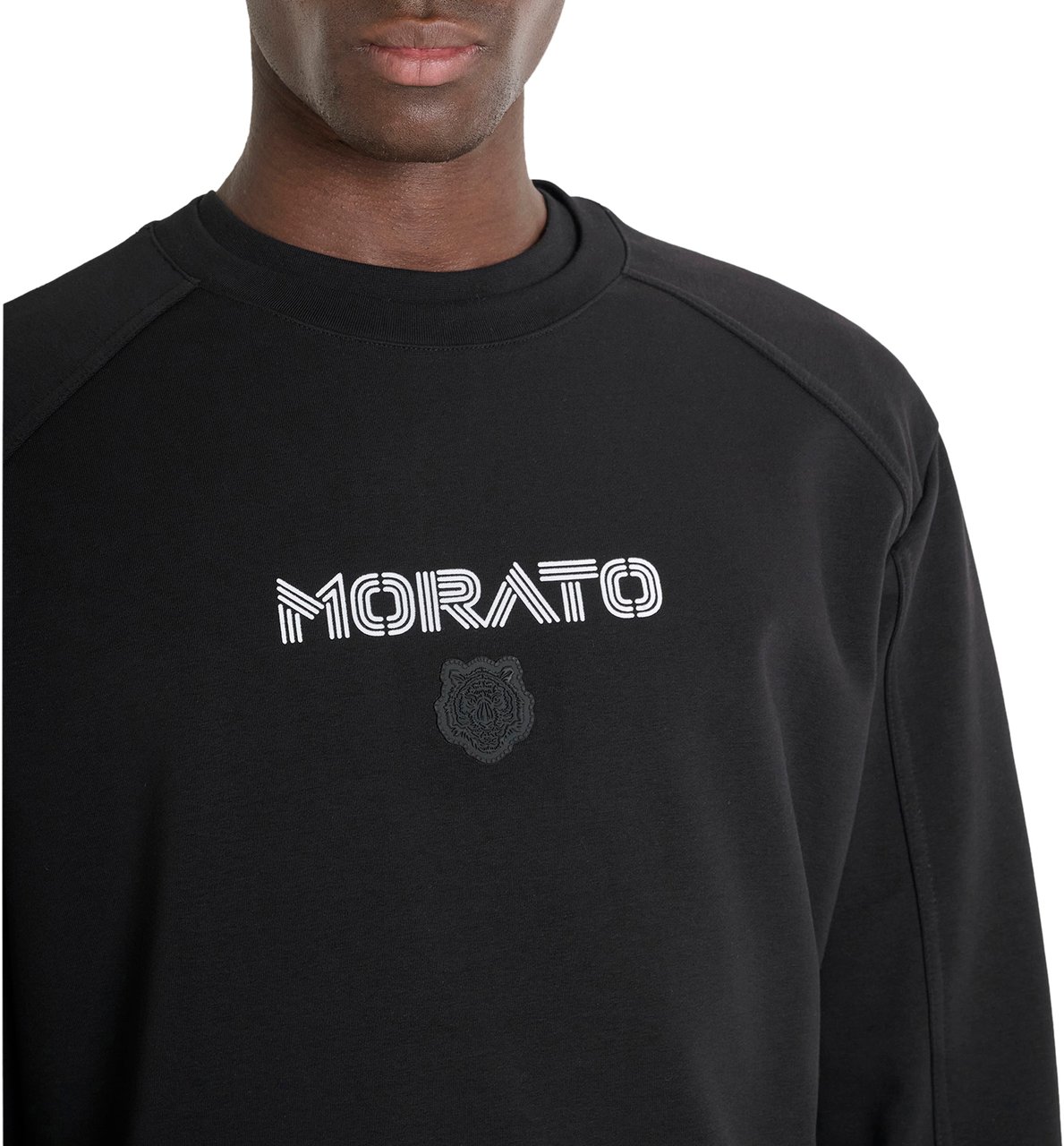 Antony Morato SWEATSHIRT RELAXED FIT WITH RUBBER FLOCK LOGO PRINT Zwart